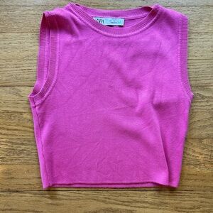 Zara Vibrant Pink Knit Top